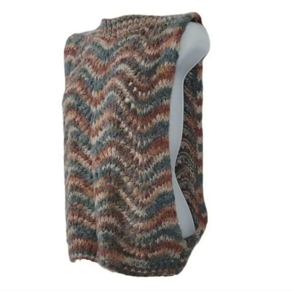 Vintage Handmade Crochet Knit Boatneck Open Side Sweater Vest Size Small - Picture 3 of 6